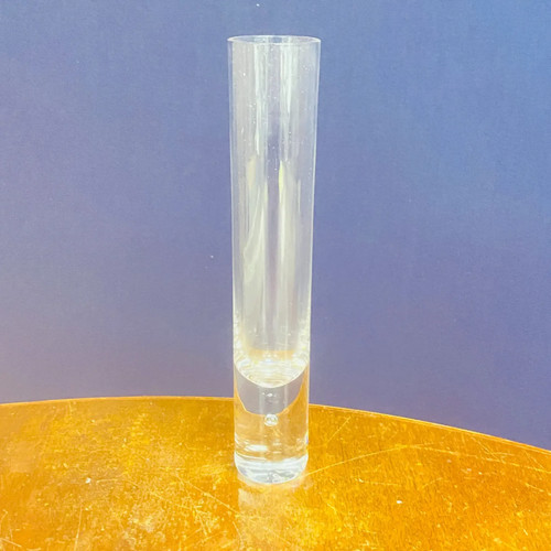 Clear art glass bud - vase, tall